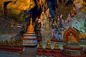 Inle Lake Myanmar. Pindaya, the famous Shwe Oo Min pagoda, a natural cave filled with thousands of gilded Buddha statues. 